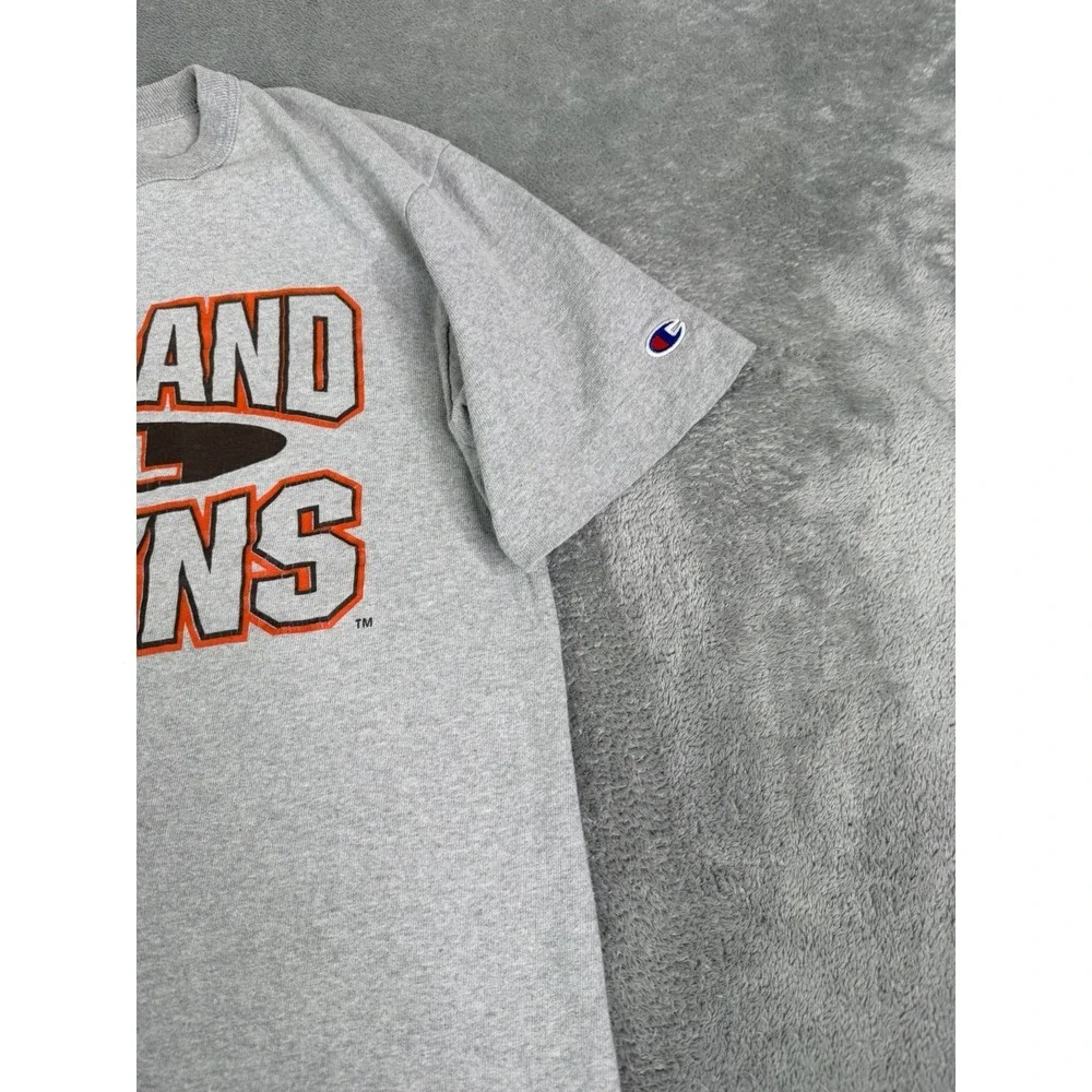 Vintage 90s Cleveland Browns NFL Short Sleeve T Shirt Men's Size Medium Gray - Picture 3 of 10